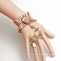 Ribbon Fabric Rose Lace Bracelet With Ring Wristband Pattern